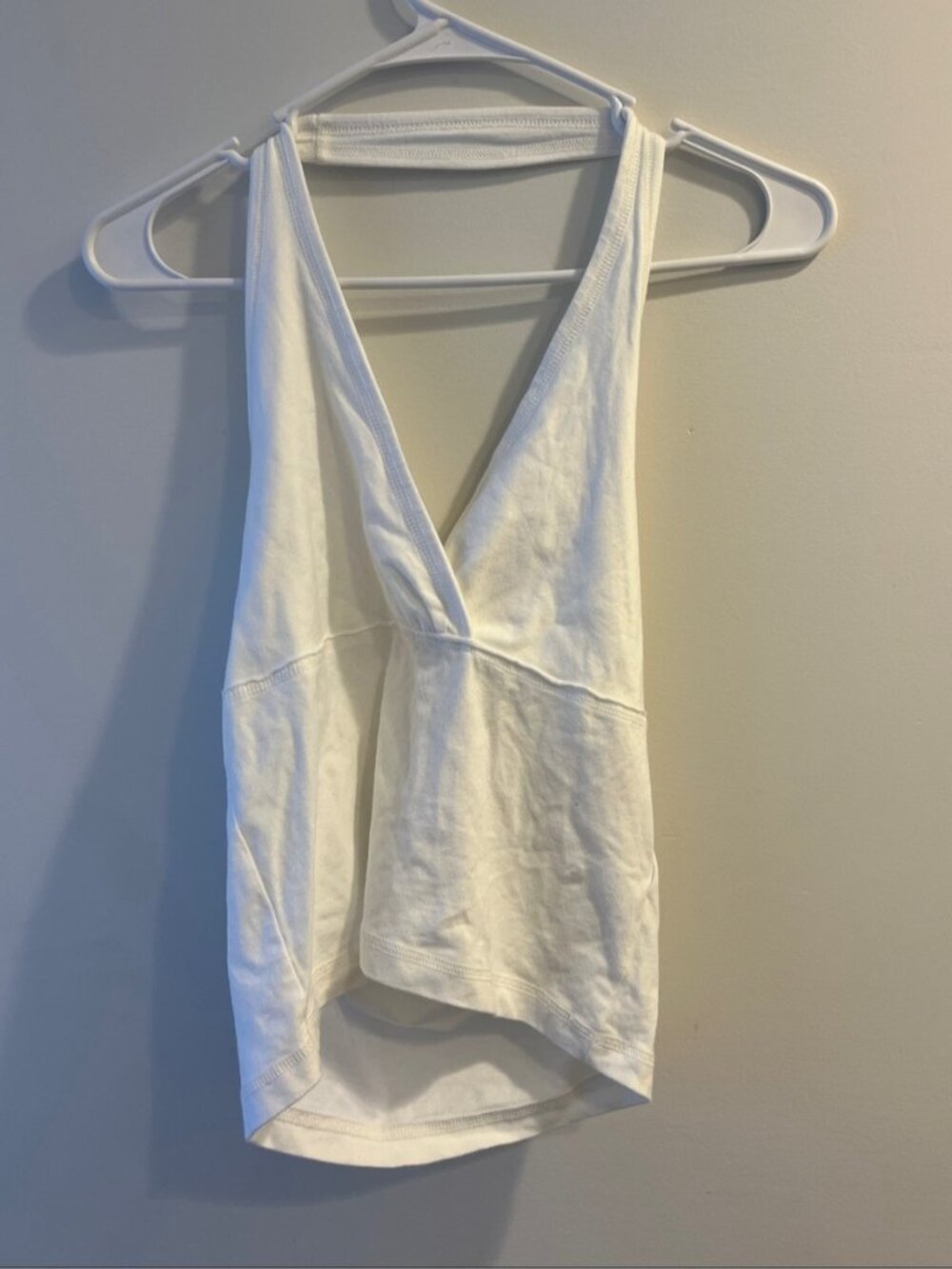 White Deep V-Neck Tank Camisole